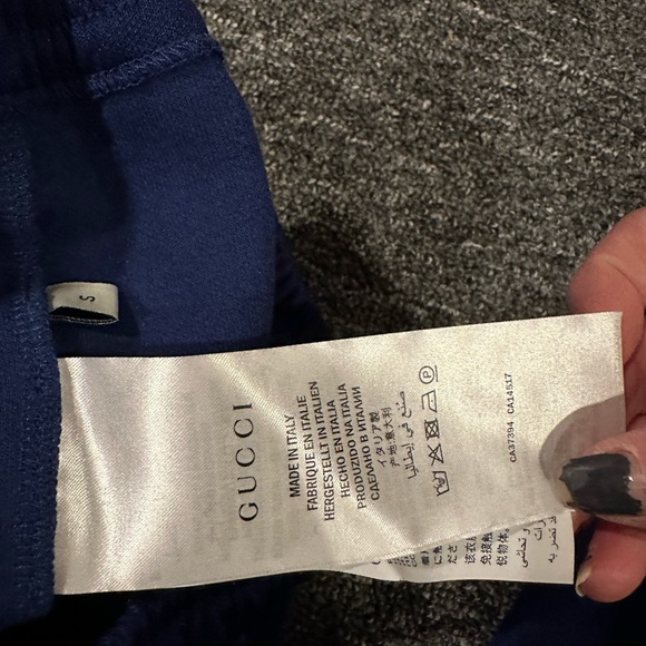 Gucci Blue & Red GG Cherry Patch Track Pant - Picture 9 of 10